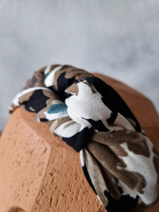 HAARBAND zwart bruin wit