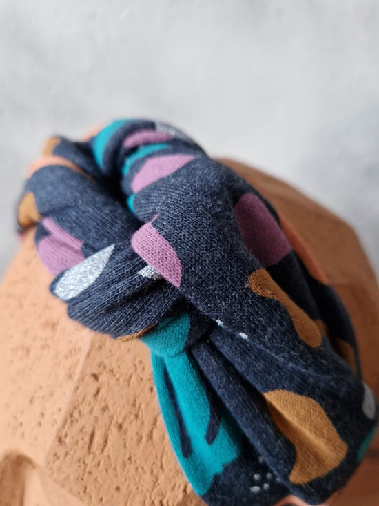 HAARBAND donkerblauw spots