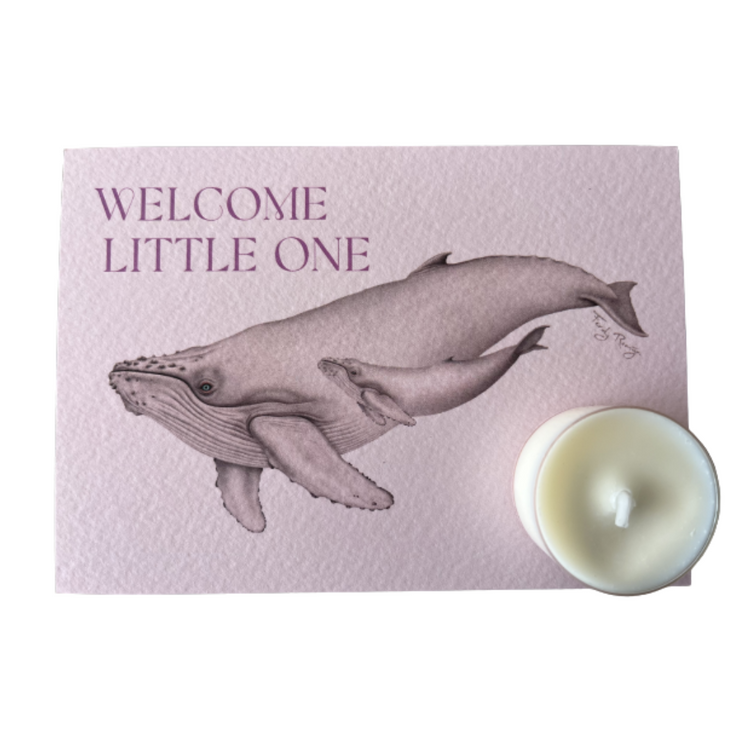 Kaart met geurkaars Little one roze -conceptstore Liefs uit ZIerikzee