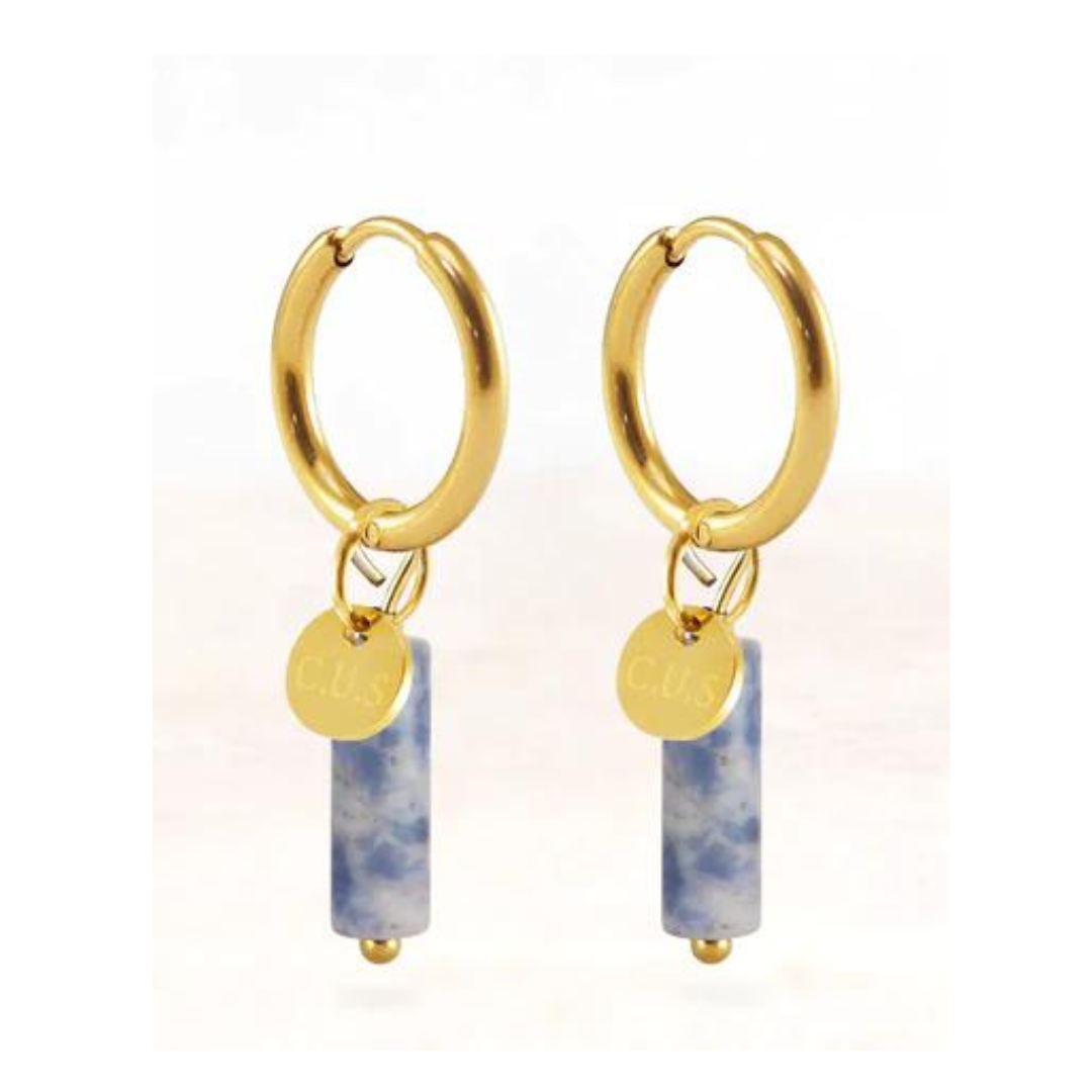 Gaia | Earing Spot Sodalite Gold