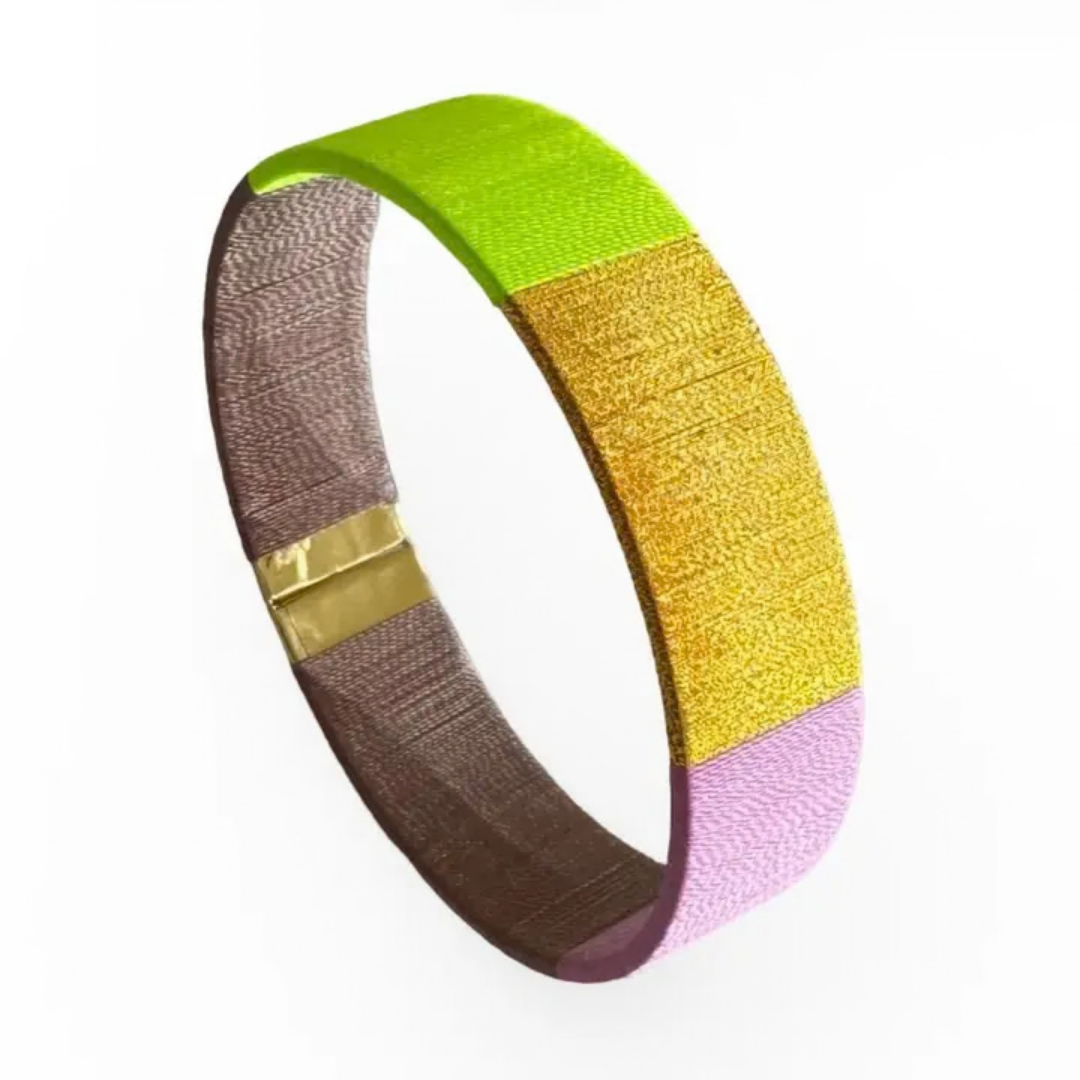 Armband fluoriserend paars geel - conceptstore Liefs uit Zierikzee 