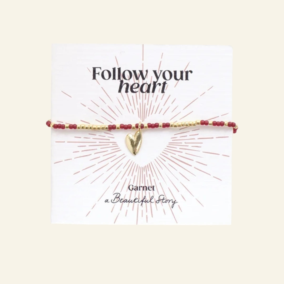 Armband sweetheart garnet - Liefs uit Zierikzee 