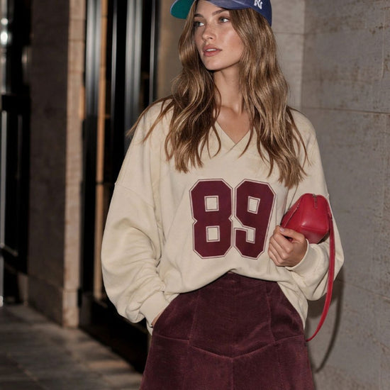 Baseball sweater beige - conceptstore Liefs uit Zierikzee 