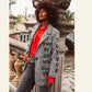 Blazer ruitjes tekst zwart - conceptstore Liefs uit Zierikzee 