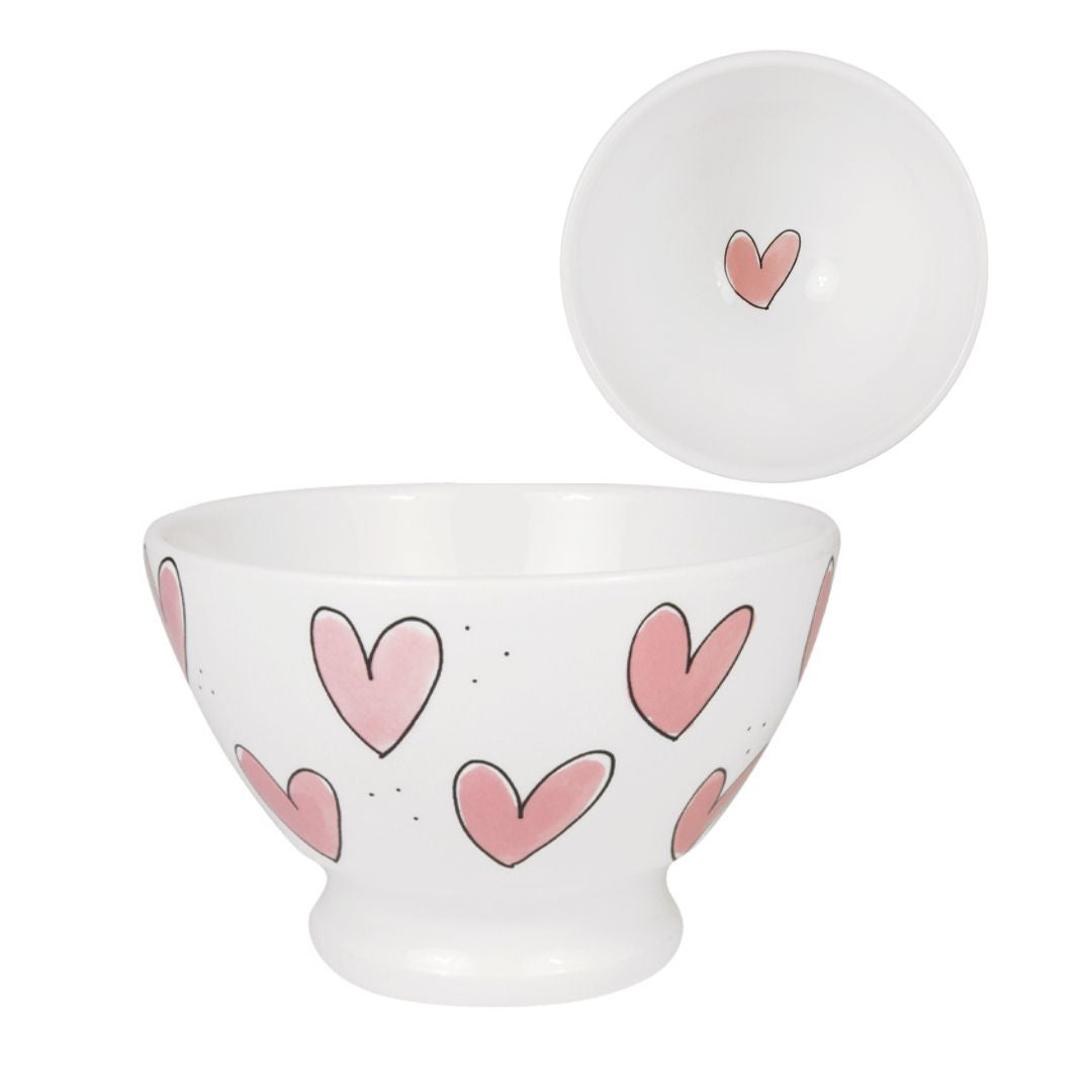 Blond Amsterdam Kom op Voet 13 cm – Even Bijkletsen met Roze Hartjes - conceptstore Liefs uit Zierikzee