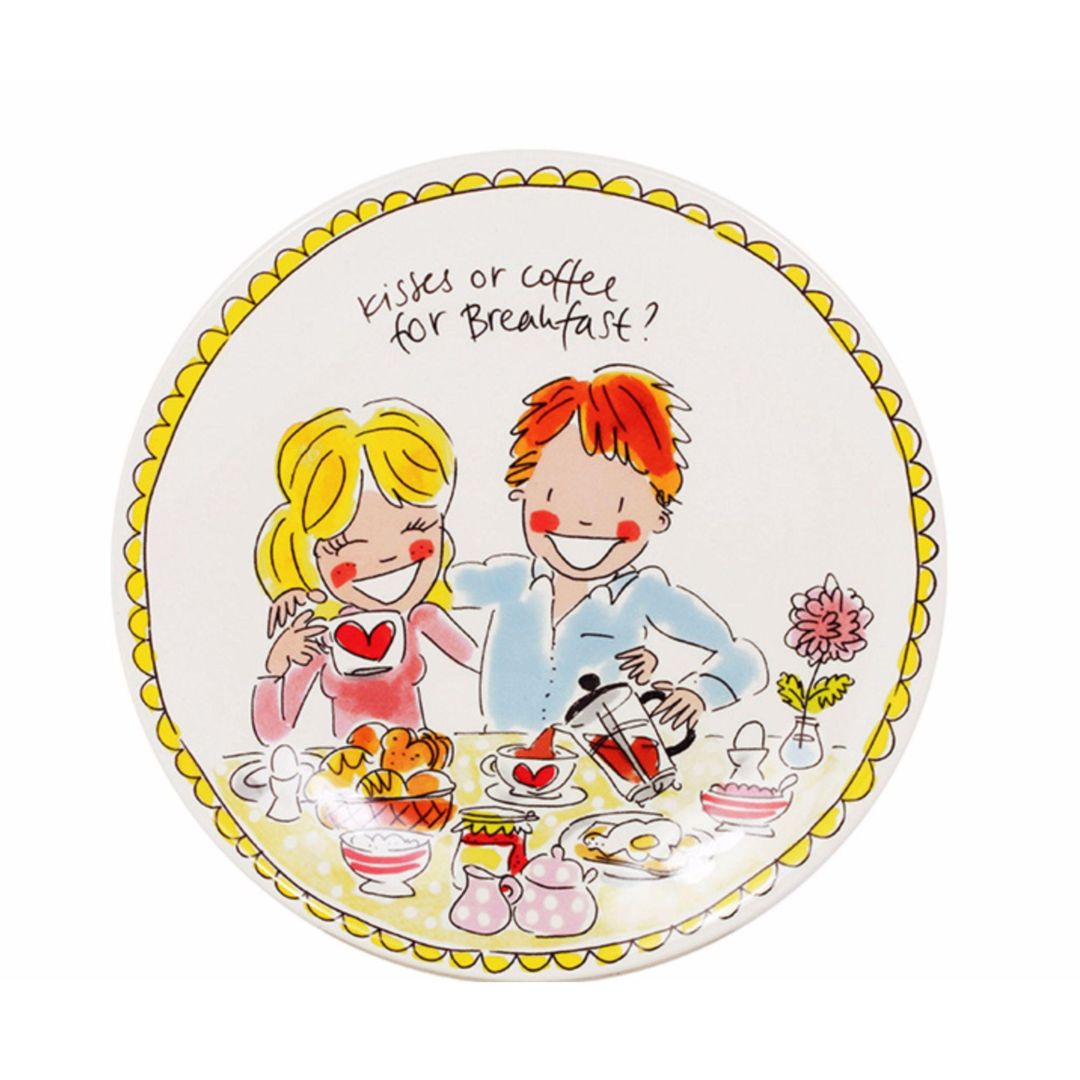 Blond Amsterdam ontbijtbord Even Bijkletsen – Kisses or Coffee (Ø22 cm) - conceptstore Liefs uit Zierikzee 