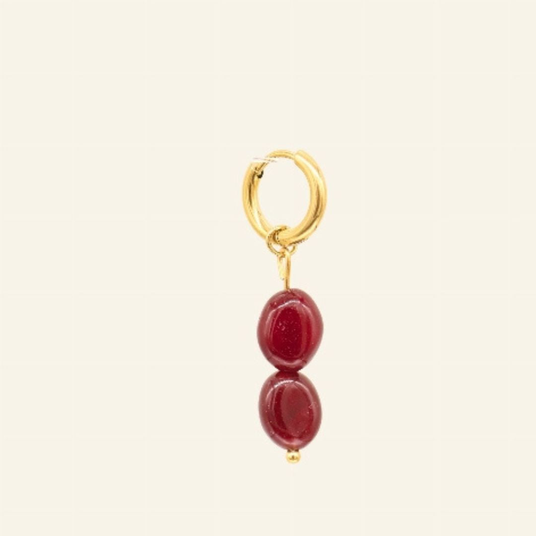 Burgundy bloom oorbel - Liefs uit Zierikzee 