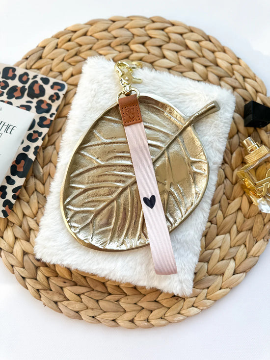 Keycord beige met hartje