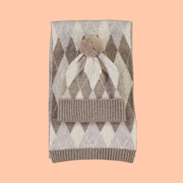 Muts print beige - Liefs uit Zierikzee 