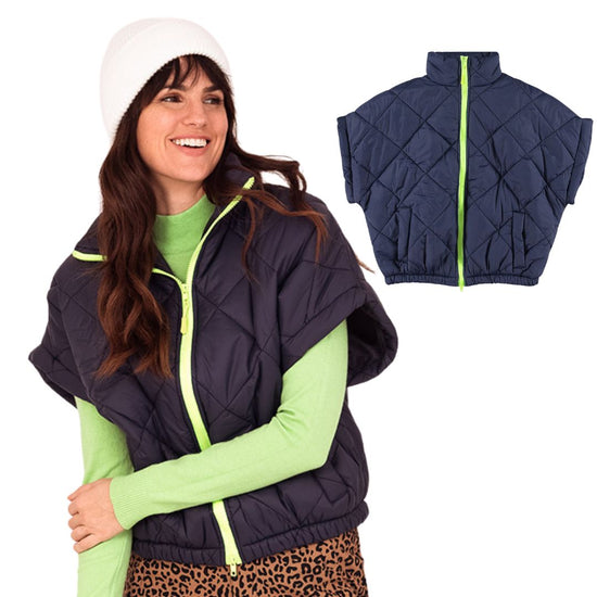 Bodywarmer gestikt navy