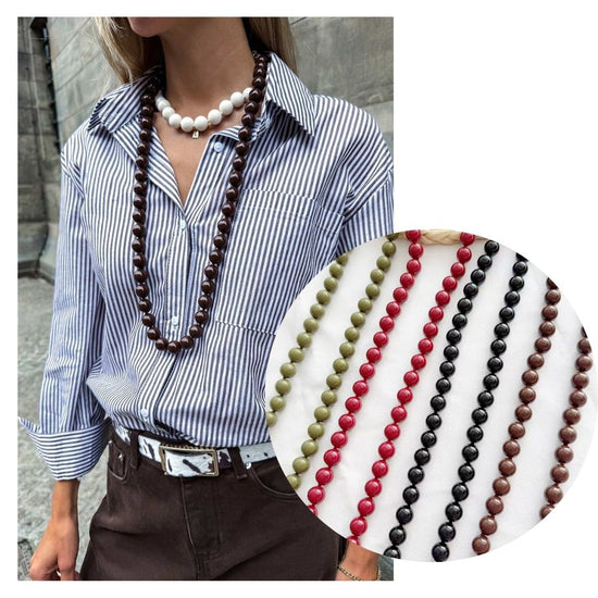 Ketting dikke kraal choco