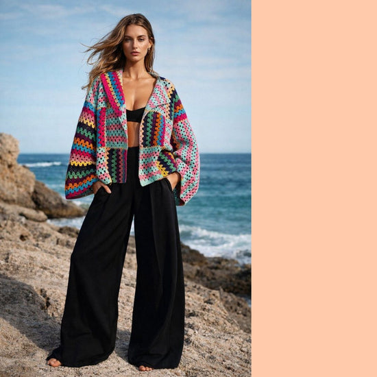 Gehaakt vest - multicolor