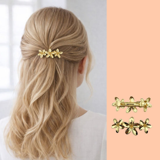 Haarspeld bloemen goud