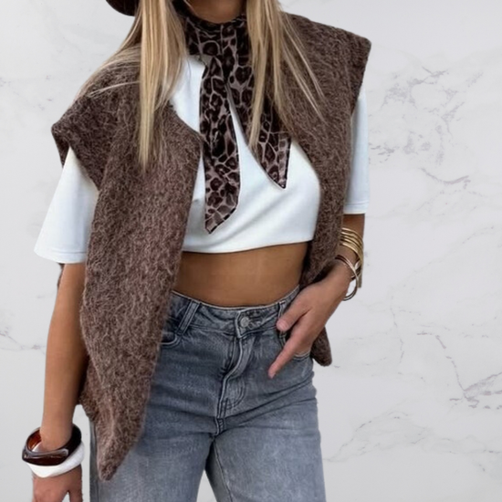 Sleeveless Fleece Vest bruin