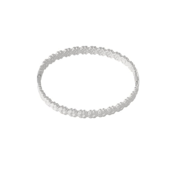 Armband Stainless Steel | Zilverkleurig met Bloemetjes – Subtiel & Tijdloos