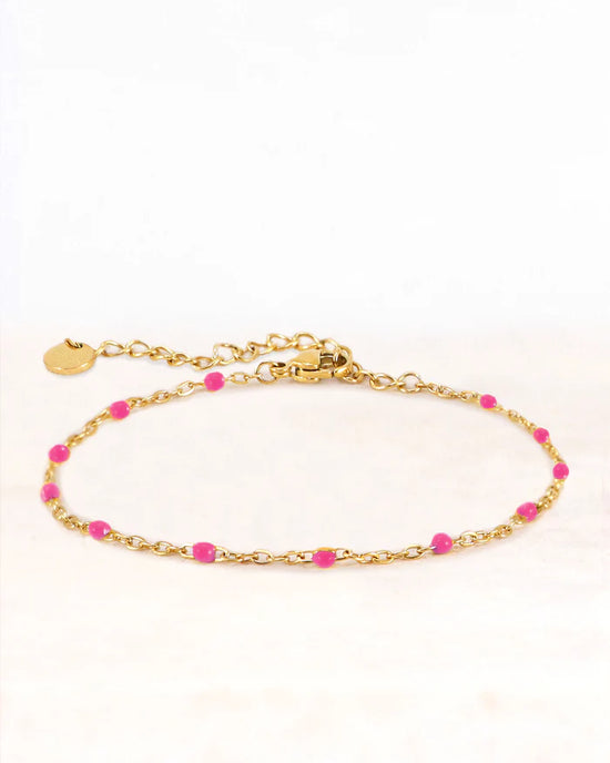 Neva | Armband Fuschia Pink gold