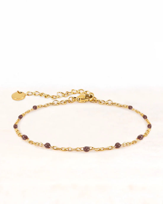 Neva | Armband brown gold