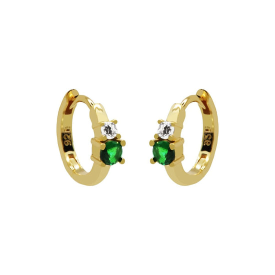 Plain Hinged Hoops The EMERALD Double Goldplated 12MM