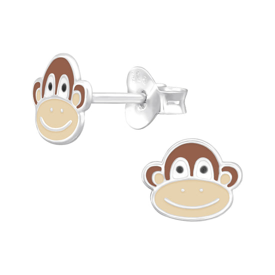 zilveren oorbellen aap