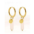 stainless steel oorbellen goud milky quartz  - conceptstore Liefs uit Zierikzee 