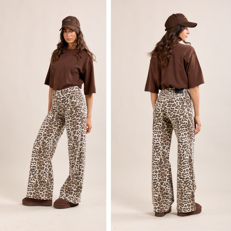 Wijde jeans panterprint - conceptstore Liefs uit Zierikzee 