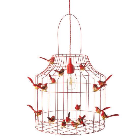 Vogelkooi hanglamp rood
