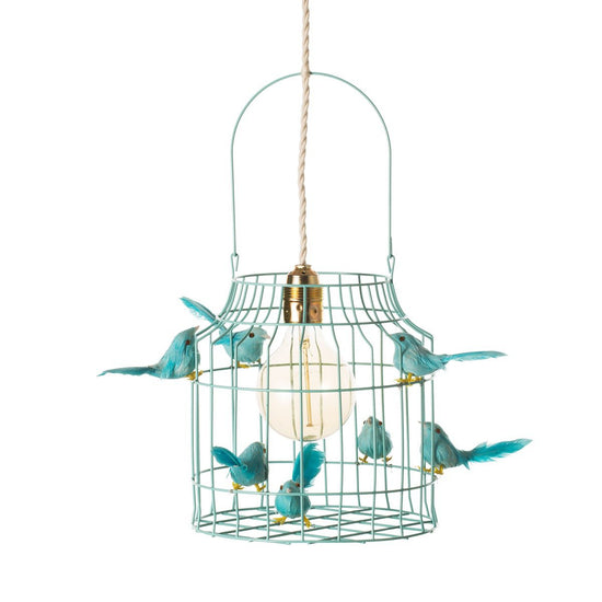 HANGLAMP TURQUOISE VOGELS SMALL