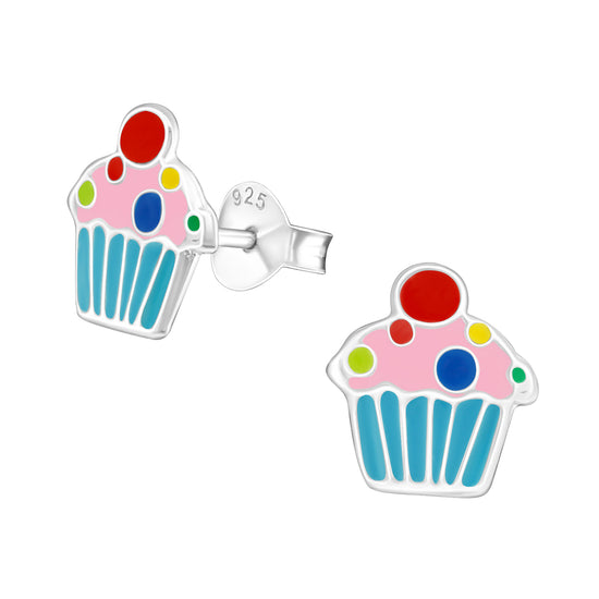 zilveren oorbellen cupcake
