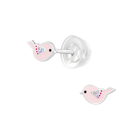 oorbellen vogel roze